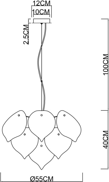 картинка Подвесная люстра Palmer A5695SP-5WH от магазина BTSvet