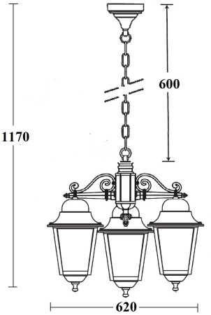 картинка Уличный светильник подвесной QUADRO L 79970L/3 Bl от магазина BTSvet