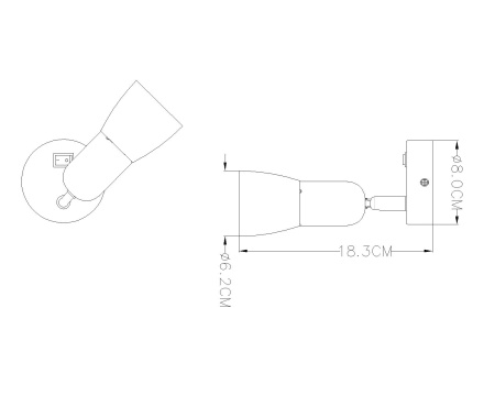 картинка Спот с выключателем Cathy 5453-1 от магазина BTSvet