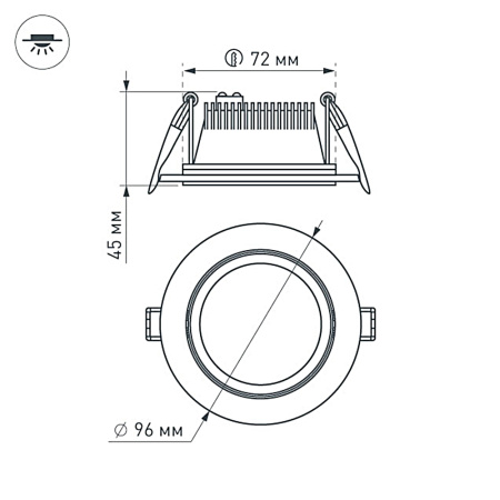 картинка Светодиодная панель встраиваемая LT-R96WH 6W Day White 120deg (Arlight, IP40 Металл, 3 года) 014928 от магазина BTSvet