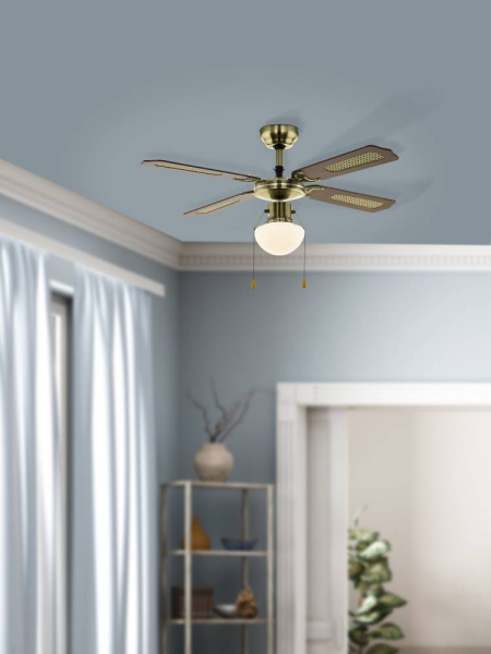 картинка Потолочная люстра с вентилятором и выключателем Tiggano 35039 от магазина BTSvet