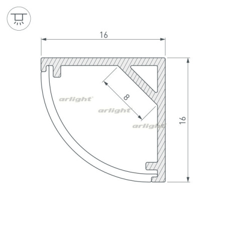 картинка Профиль SL-KANT-H16-2000 ANOD (Arlight, Алюминий) 023723 от магазина BTSvet