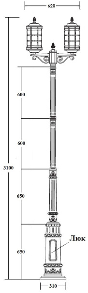 картинка Наземный фонарь BARSELONA 81210A/E7 Bl от магазина BTSvet