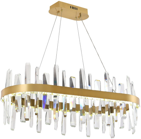 картинка Подвесная люстра хрустальная светодиодная с управлением смартфоном и пультом регулировкой цветовой температурой и яркости ночным режимом и таймером LED LAMPS 81258 от магазина BTSvet