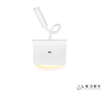 картинка Бра светодиодное с USB-портом и выключателем Support 7031C WH от магазина BTSvet