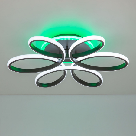 картинка Потолочная люстра светодиодная с управлением смарфоном и пультом регулировка яркости и цветовой температуры Сезар Смарт CL233A155E RGB от магазина BTSvet