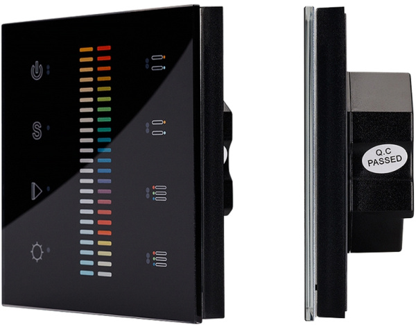 Панель Sens SR-2830C-AC-RF-IN Black (220V,RGB+CCT,4зоны) (Arlight, IP20 Пластик, 3 года) 019062