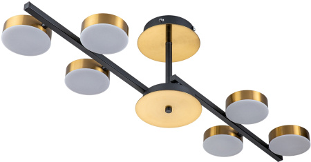 картинка Потолочная люстра на штанге Alcor 10266/6 LED*95W Black/Brass от магазина BTSvet