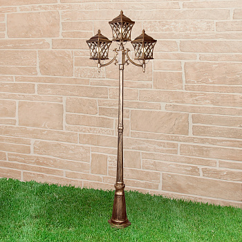 Наземный фонарь уличный Cassiopeya F/3 черное золото