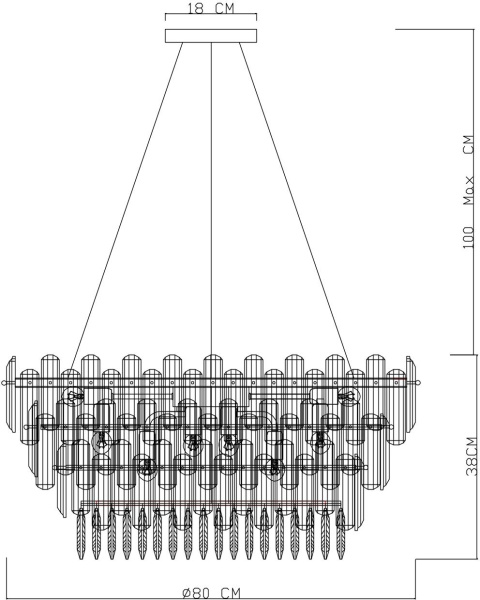 картинка Подвесная люстра хрустальная Bellatrix 3510/17 SP-18 от магазина BTSvet