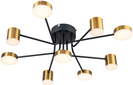 картинка Потолочная люстра на штанге Ogma 10235/9 LED*110W Black/Brass от магазина BTSvet