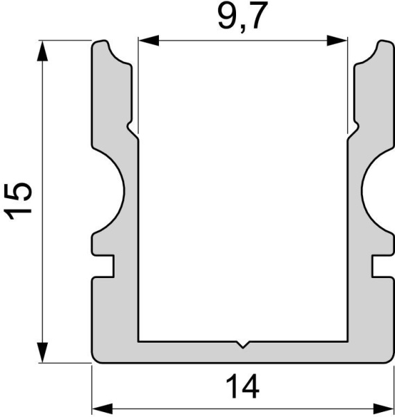 картинка Профиль для светодиодной ленты AU-02-08 970100 от магазина BTSvet