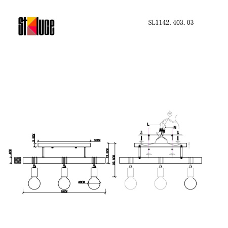 картинка Подвесной светильник Bagetti SL1142.403.03 от магазина BTSvet