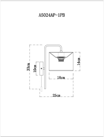 картинка Бра с выключателем Rupert A5024AP-1PB от магазина BTSvet