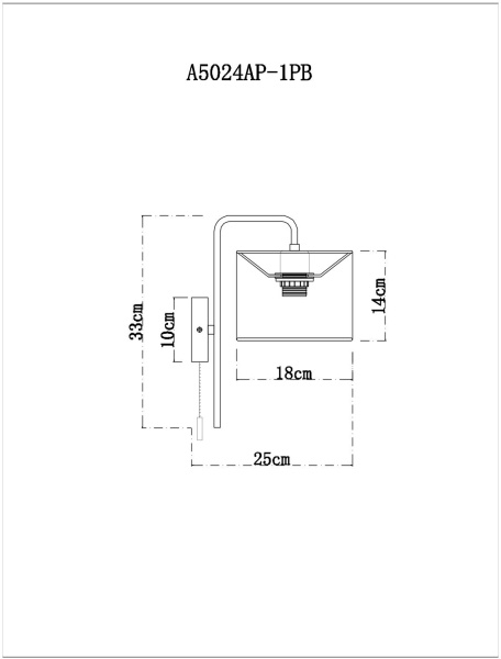 картинка Бра с выключателем Rupert A5024AP-1PB от магазина BTSvet
