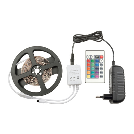 Светодиодная лента ULS-Q221 5050-60LED/m-IP20-3M-RGB RRP36C24 Комплект светодиодной ленты с адаптером и контроллером
