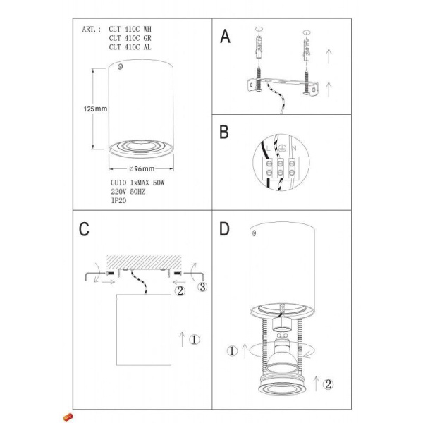 картинка Накладной светильник CLT 015C WH от магазина BTSvet