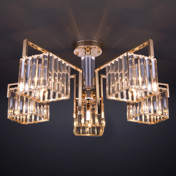 картинка Потолочная люстра хрустальная с управлением смартфоном April 10126/5 от магазина BTSvet