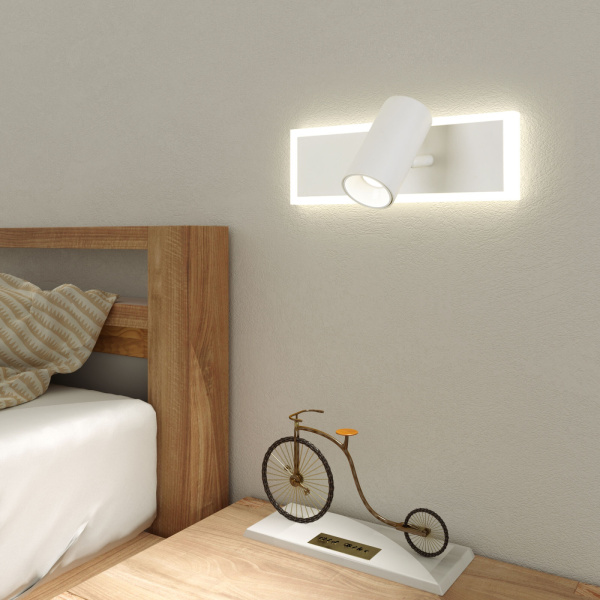 картинка Спот настенный светодиодный с подсветкой Binar 20127/1 LED белый от магазина BTSvet