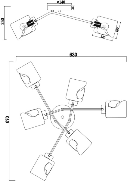 картинка Потолочная люстра Isabella FR5095CL-06G от магазина BTSvet
