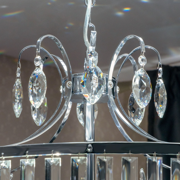 картинка Люстра подвесная хрустальная Хром Инга CL335181 от магазина BTSvet
