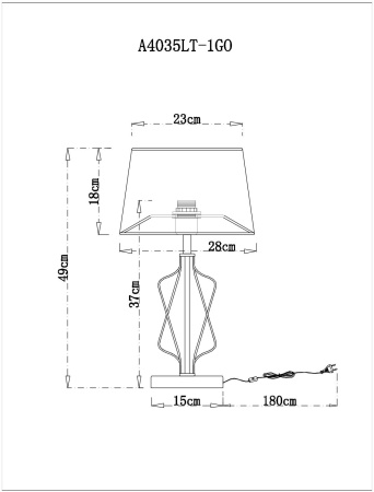 картинка Интерьерная настольная лампа с выключателем Fire A4035LT-1GO от магазина BTSvet