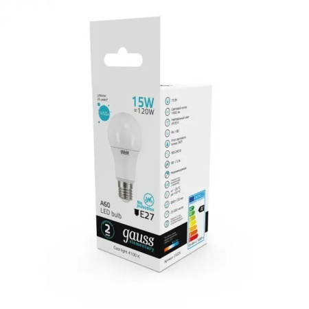 картинка Лампочка LED Elementary A60 15W E27 4100K 1/10/50 23225 от магазина BTSvet