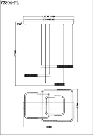 картинка Подвесной светильник светодиодный с пультом Novas V2894-PL от магазина BTSvet