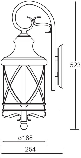 картинка Настенный фонарь уличный LUCERNA 84802/18 Bl от магазина BTSvet