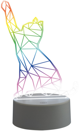 Интерьерная настольная лампа светодиодная для детской ULI-M501 RGB/3AAA CATTY/WHITE