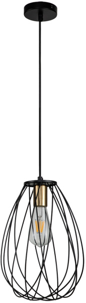 картинка Подвесной светильник Barrie 10180/1S E27*60W Black/Brass от магазина BTSvet