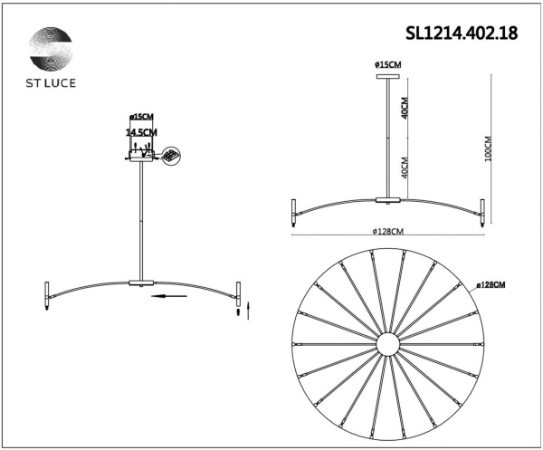 картинка Потолочная люстра на штанге ST Luce Spidey SL1214.402.18 от магазина BTSvet