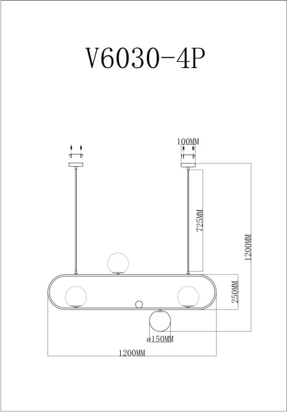 картинка Подвесной светильник Miya V6030-4P от магазина BTSvet