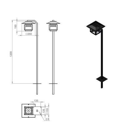 картинка Кованый наземный уличный фонарь Novara 330-41/bg-11 от магазина BTSvet