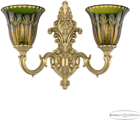 Бра хрустальное Verona 7214B14/2/175 FP P2 U Amber-Green/H-1I
