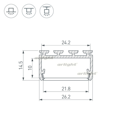 картинка Профиль PLS-LOCK-H15-2000 ANOD (Arlight, Алюминий) 027737 от магазина BTSvet