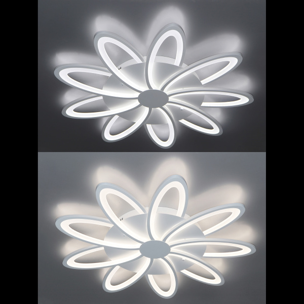 картинка Потолочная люстра светодиодная с пультом и управлением со смартфона регулировкой яркости и цветовой температуры ночной режим таймер HIGH-TECH LED LAMPS 82009 от магазина BTSvet