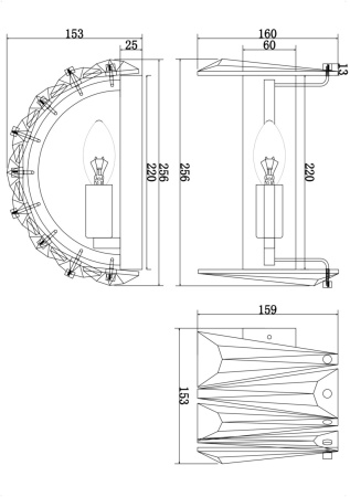 картинка Настенный светильник хрустальный Puntes MOD043WL-01CH от магазина BTSvet