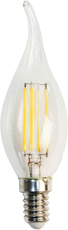 Лампочка светодиодная филаментная свеча на ветру E14 5W 2700K 530lm 25575