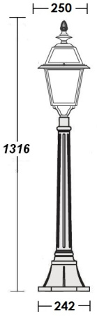 картинка Наземный фонарь FARO-FROST L 91107fL Bl от магазина BTSvet