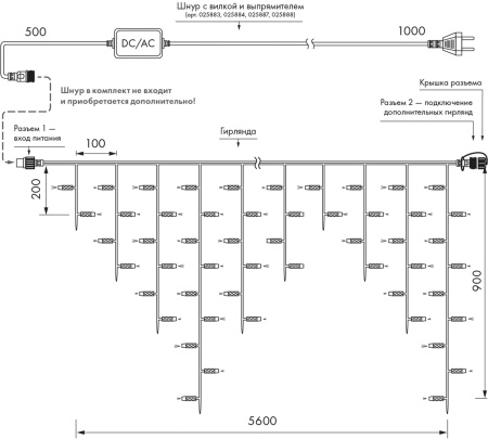 картинка Светодиодная гирлянда ARD-EDGE-CLASSIC-5600x900-WHITE-240LED-PULSE White (230V, 15W) (Ardecoled, IP65) 034923 от магазина BTSvet