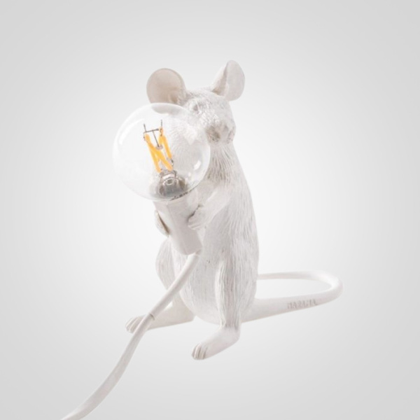 Интерьерная настольная лампа Seletti Mouse Sitting Белый