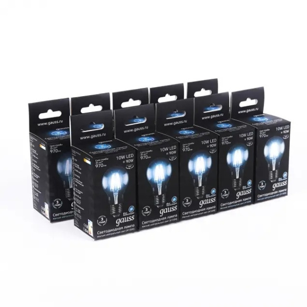 картинка Лампочка LED Filament A60 E27 10W 4100К 1/10/40 102802210 от магазина BTSvet