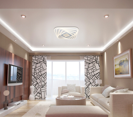 картинка Потолочный светильник светодиодный с пультом и управлением смартфоном регулировкой цветовой температуры и яркости таймер ночной режим LED LAMPS 81068 от магазина BTSvet