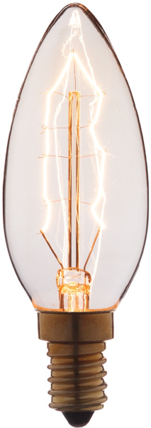 Ретро лампочка накаливания Эдисона свеча E14 40W 2400-2800K 3540-G