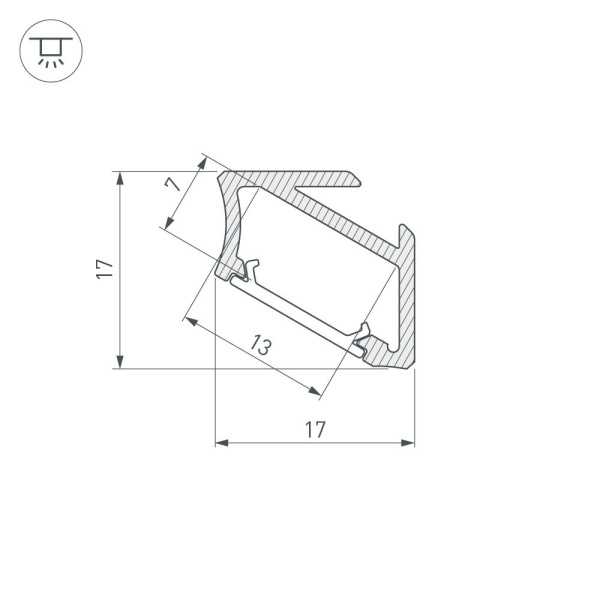 картинка Профиль ALM-V60-2000 ANOD (Arlight, Алюминий) 026693 от магазина BTSvet