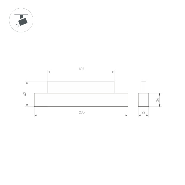 картинка Трековый светильник светодиодный MAG-ORIENT-FLAT-L235-8W Day4000 (BK, 80 deg, 48V) (Arlight, IP20 Металл, 3 года) 033608 от магазина BTSvet