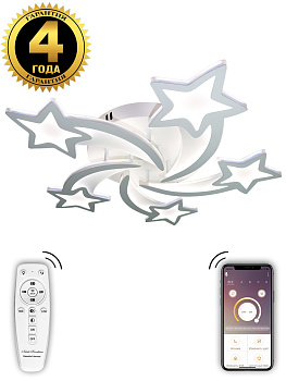 Потолочная люстра светодиодная с пультом и управлением смартфоном регулировка яркости цветовой температуры ночной режим и таймер INNOVATION STYLE 83018