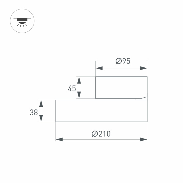 картинка LED спот SP-RONDO-FLAP-R210-20W Warm3000 (WH, 110 deg) (Arlight, IP40 Металл, 3 года) 028167 от магазина BTSvet