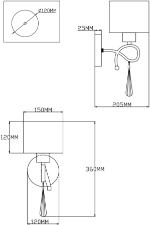 картинка Бра Mae V2560-1W от магазина BTSvet